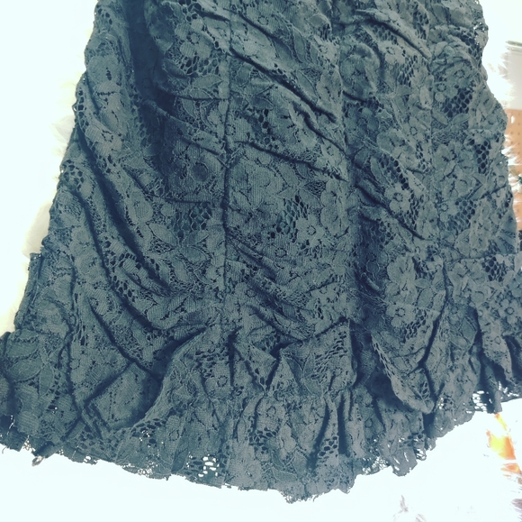 BB DOKOTA Layered Lace Little Black Cocktale Dress STRAPLESS must have *8* 🖤🖤 - Picture 7 of 8